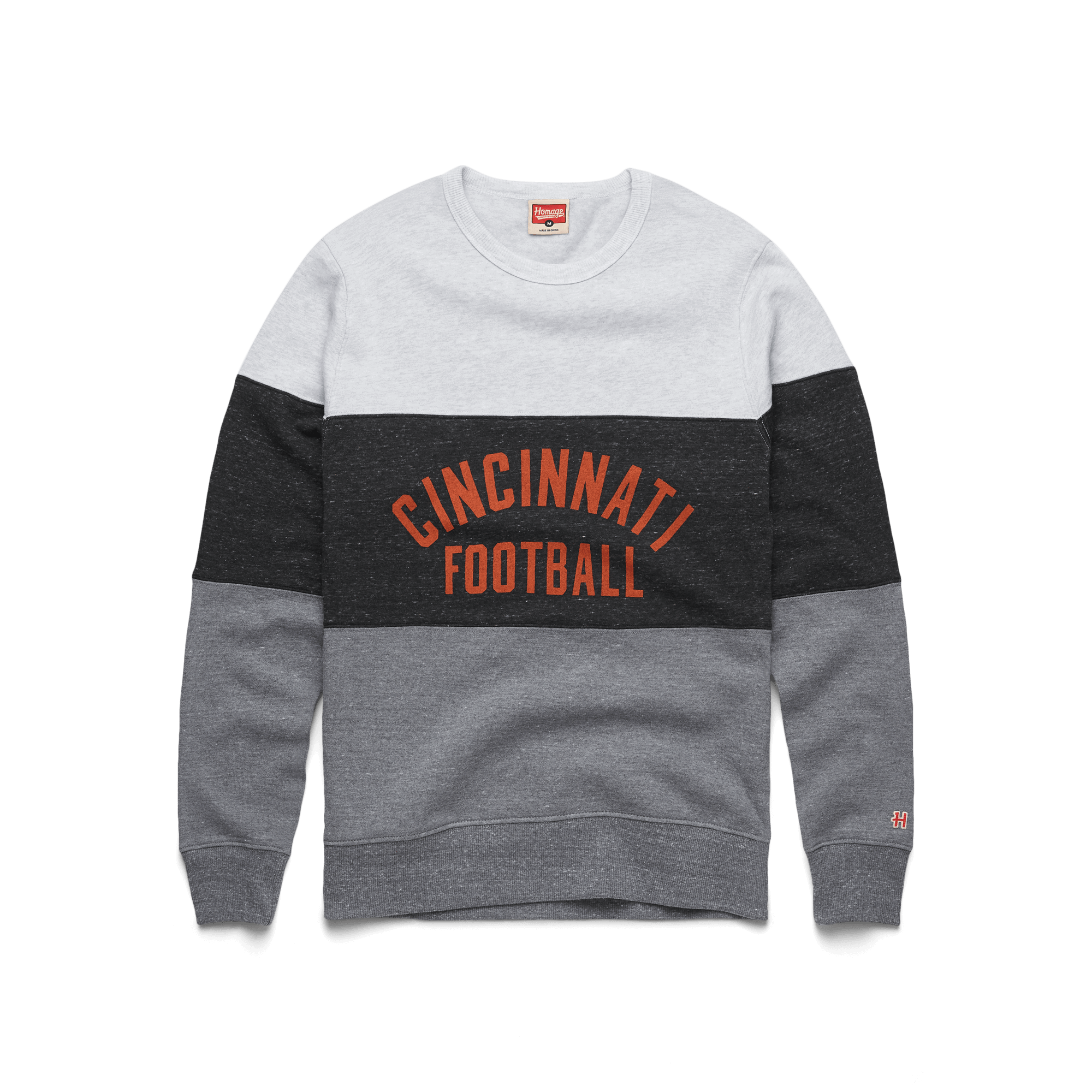 Cincinnati Football Stripe Crewneck