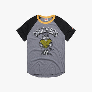 Columbus Soccer Mascot Baseball T-Shirt