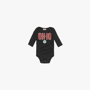 OH-IO Buckeye Long Sleeve Baby One Piece