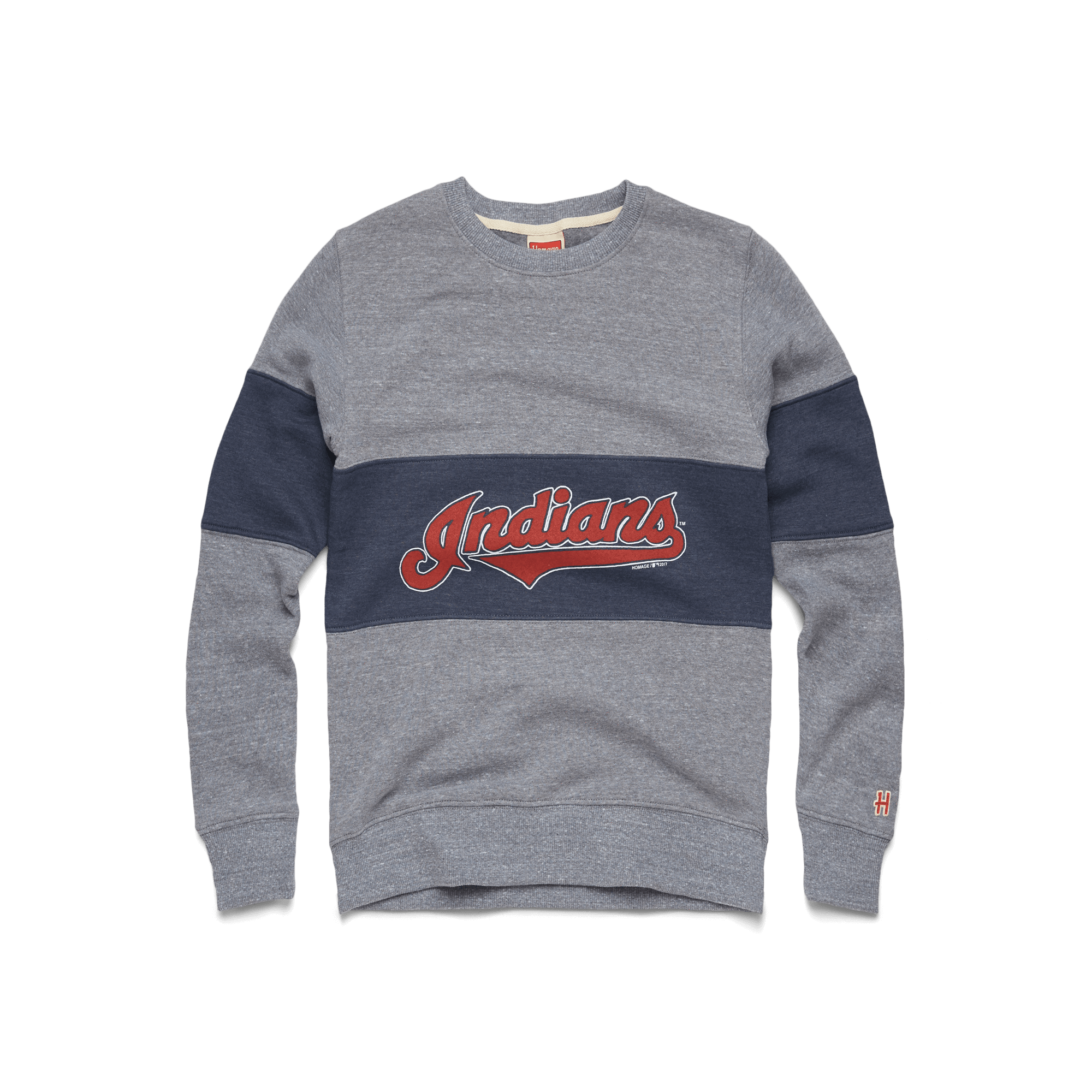 Script Indians Stripe Crewneck