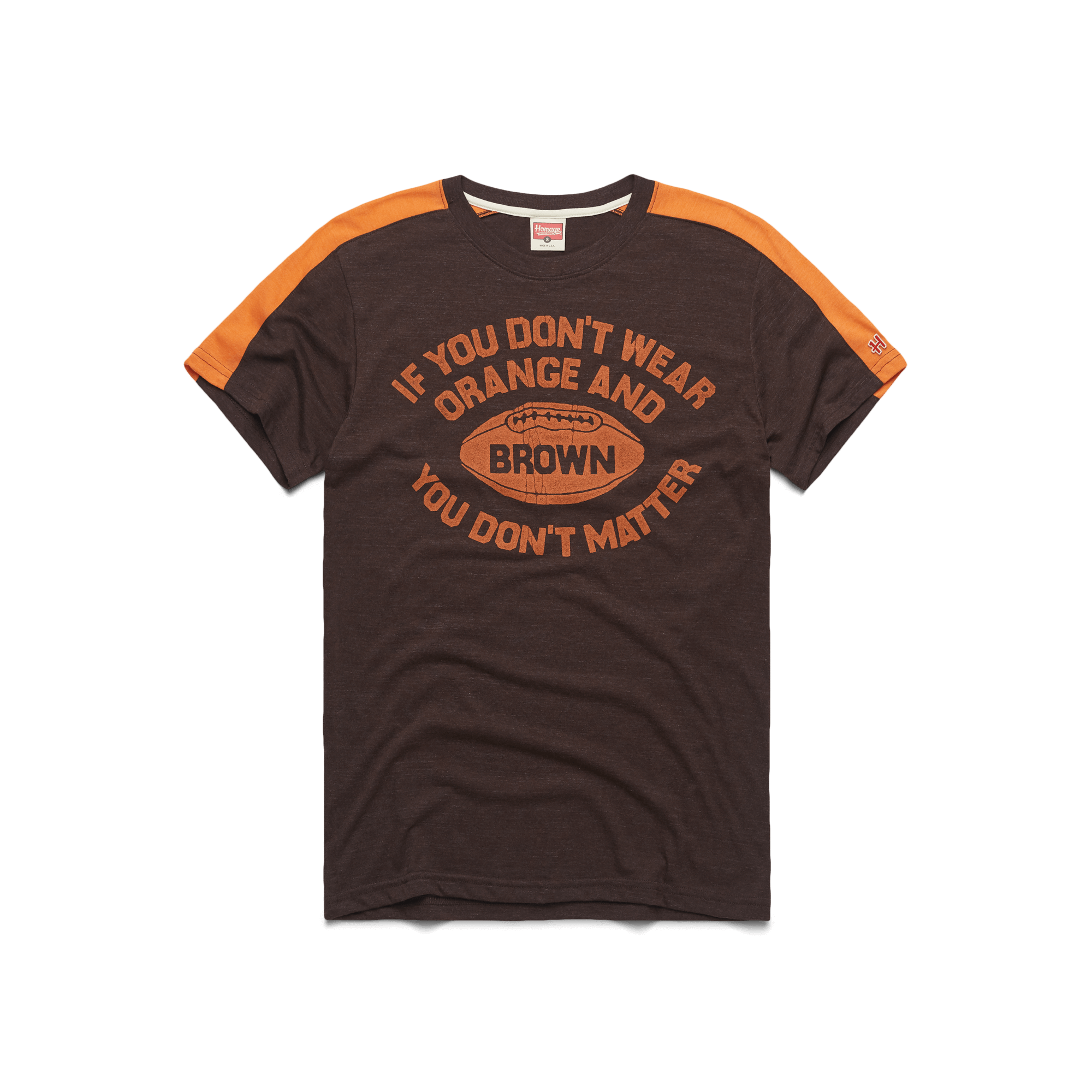 Wear Orange And Brown Shoulder Stripe Tee