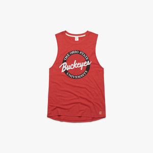 Women's Buckeyes Scarlet And Gray Sleeveless Tee