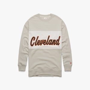 Women's Script Cleveland Stripe Crewneck